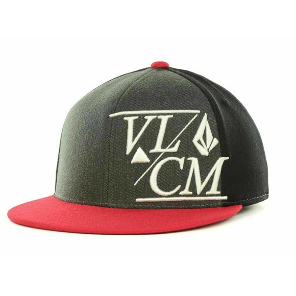 Volcom Other - Volcom Men's Modern 210 FlexFit Stretch Wool Hat Cap in Small/Medium Black/Red